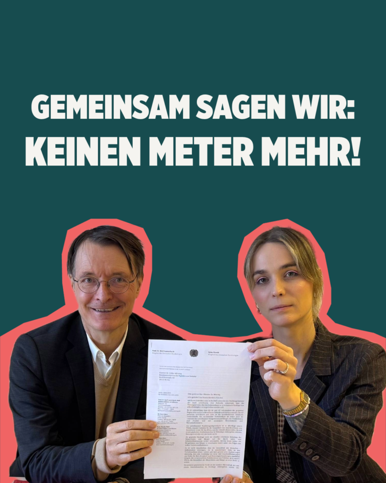 Keinen Meter mehr! Gemeinsamer Brief an Volker Wissing